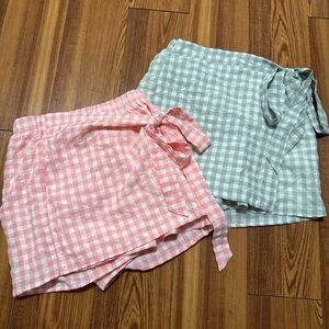 Pink Lily Gingham Skort Set